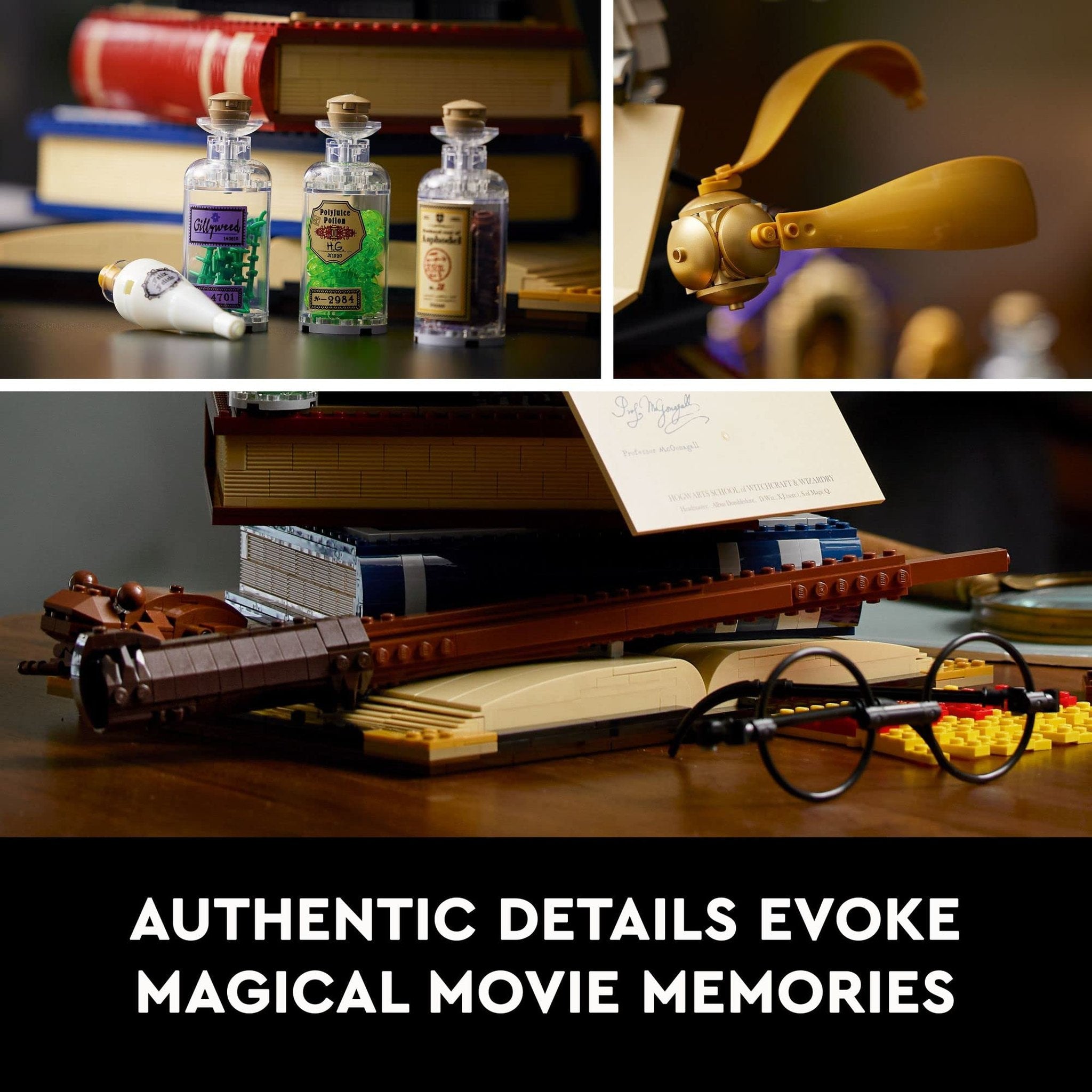 LEGO Harry Potter Hogwarts Icons - Collectors' Edition 76391 20th Anniversary Collectable Hedwig Owl Model, with 3 Exclusive Golden Minifigures: Dumbledore, McGonagall and Hagrid; Great Gift Idea