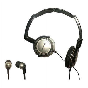 Soniq KABOOM! Headphone/Earphone Combo Pack, 18 Hz to 22 kHz Frequency Response, Silver Soniq