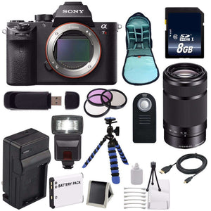 Sony Alpha a7R II Mirrorless Digital Camera International Model + Sony E 55-210mm f/4.5-6.3 OSS E-Mount Lens Black + Sony