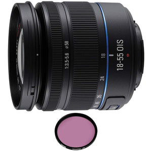 Samsung 18-55mm f/3.5-5.6 OIS Compact Zoom Lens Black with Pro Filter Certified Refurbished - Reconditioned Samsung