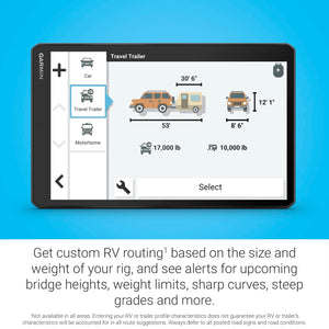 Garmin RV 1095, Extra-Large, Easy-to-Read 10” GPS RV Navigator, Custom RV Routing, High-Resolution Birdseye Satellite Imagery, Directory of RV Parks and Services, Landscape or Portrait View Display