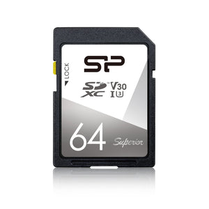 Silicon Power 64GB UHS-1 U3 V30 Superior SDXC Memory Card SP Silicon Power
