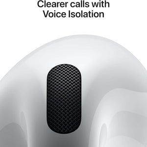 Apple AirPods 4 Wireless Earbuds, Bluetooth Headphones, Personalized Spatial Audio, Sweat and Water Resistant, USB-C Charging Case, H2 Chip, Up to 30 Hours of Battery Life, Effortless Setup for iPhone - Reconditioned Apple