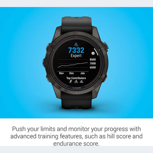 Garmin fenix 7S Pro Solar, Sapphire, Carbon Gray Titanium Black with Accessories