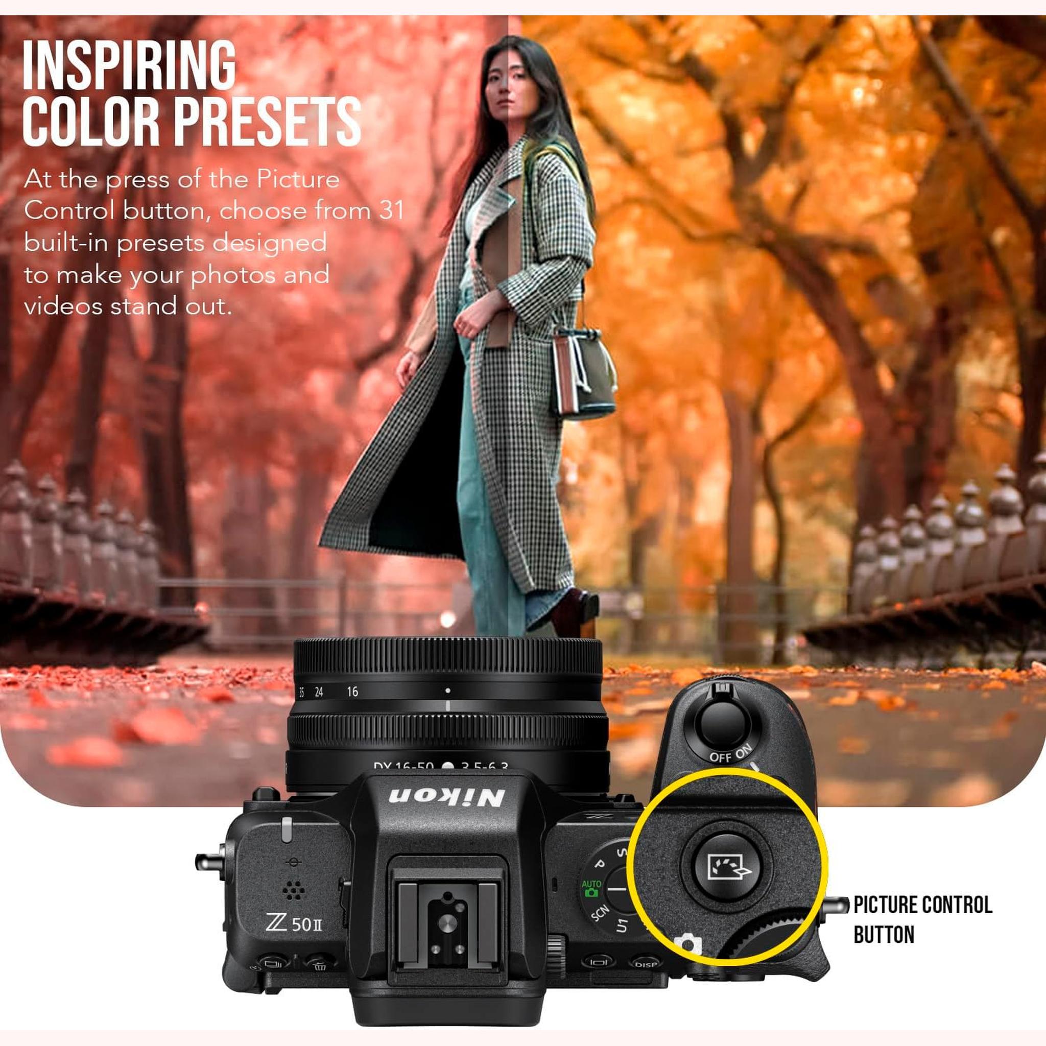 Nikon Z50 II 20.9 MP DX-Format Lightweight and Compact Mirrorless Camera with 16-50mm Lens Bundle with Nikon FTZ II Mount Adapter 2 Items