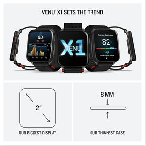 Garmin® Venu® X1, Thin and Lightweight GPS Smartwatch, AMOLED Display, Advanced Health and Fitness Features, Black with Slate Titanium Caseback and Black ComfortFit Nylon Band Garmin