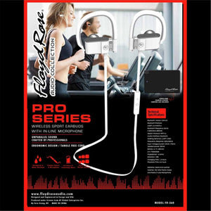 Floyd Rose Audio Pro Series Wireless Sport Earbuds with In-Line Microphone, White Floyd Rose