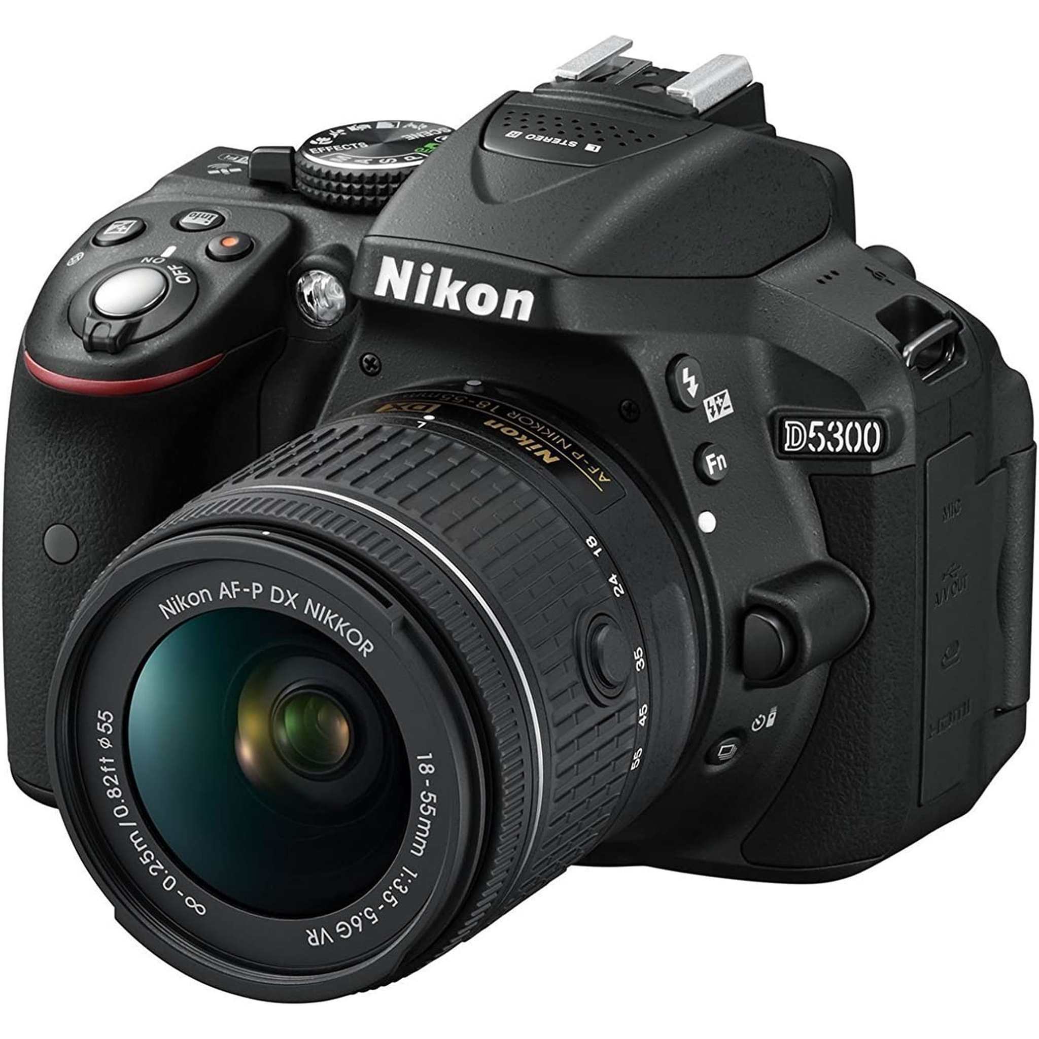 Nikon D5300 Digital Camera with 18-55mm Lens Black, 1519 + 64GB SD Card Intl Nikon