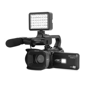 Minolta MN4KPRO 4K60FPS Ultra HD / 64 MP Autofocus Pro Camcorder Kit w/WiFi