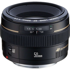 Canon EF 50mm f/1.4 USM Standard & Medium Telephoto Lens for Canon SLR Cameras - Fixed - Used Canon