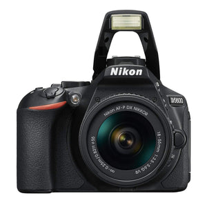 Nikon 1576 D5600 DX-Format Digital SLR with AF-P DX NIKKOR 18-55mm f/3.5-5.6G VR Lens, Black Renewed - Reconditioned Nikon