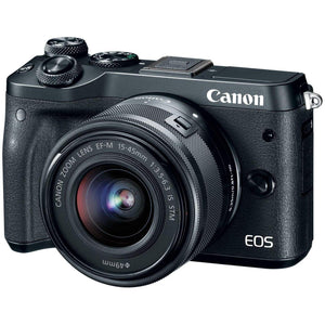 Canon EOS M6 Black EF-M 15-45mm f/3.5-6.3 is STM Lens Kit Renewed - Reconditioned Canon