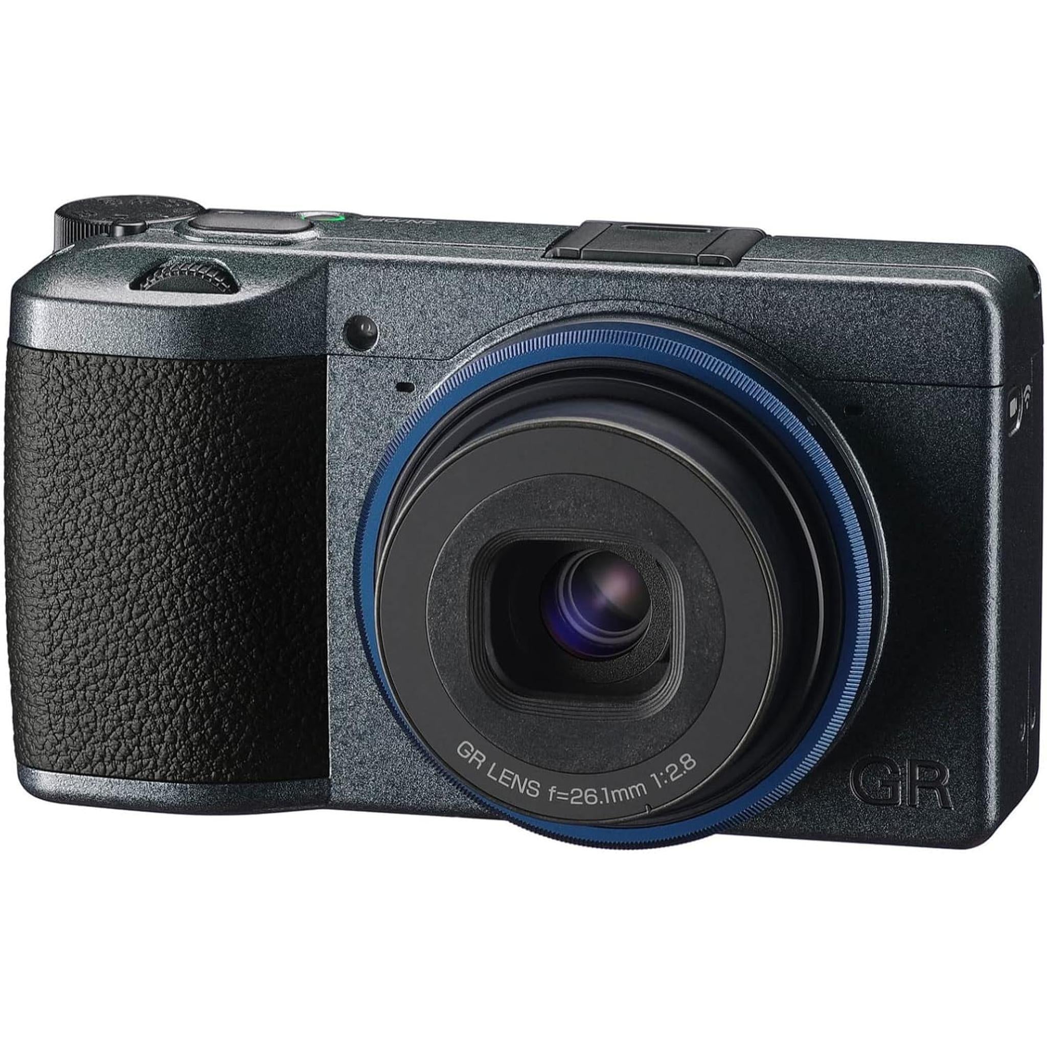 Ricoh GR IIIx Urban Edition, Metallic Gray Body with Navy Blue Ring, Digital Compact Camera with 24MP APS-C Size CMOS Sensor, 40mmF2.8 GR Lens in The 35mm Format Ricoh