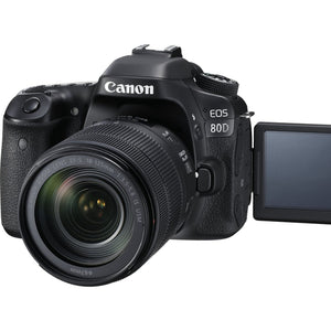 Canon Digital SLR Camera Body EOS 80D and EF-S 18-135mm f/3.5-5.6 Image Stabilization USM Lens with 24.2 Megapixel APS-C CMOS Sensor and Dual Pixel CMOS AF - Black - Used Canon
