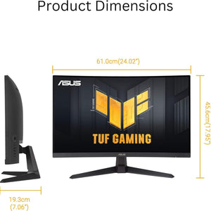 ASUS TUF Gaming 27” 1080P Curved Monitor VG27VQM1B - Full HD, 1500R, 280Hz, 1ms, Extreme Low Motion Blur, FreeSync Premium, Shadow Boost, Eye Care, 90% DCI-P3, DisplayWidget Center, 3 yr Warranty ASUS