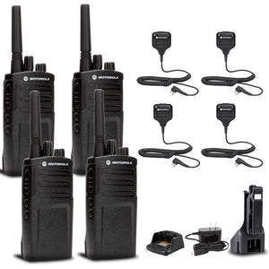4 x Motorola RMV2080 On-Site 2-Way Radio + HKLN4606 Remote Speaker Mic + More Motorola Solutions