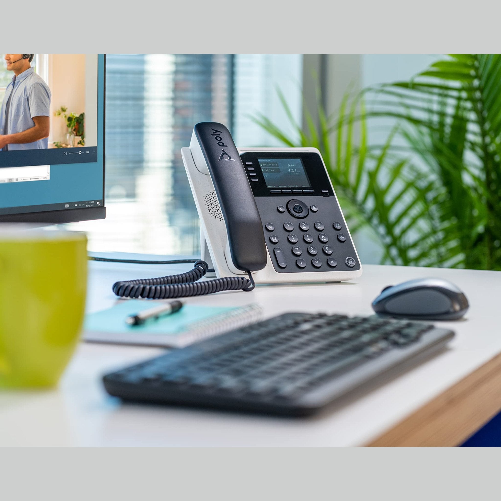 Plantronics Poly Edge E220 IP Desk Phone Plantronics + Polycom - Designed for use in Common Areas - 4-line Keys Supporting up to 16 Lines - Integrated Bluetooth for Mobile Phone and Headset Pairing Plantronics