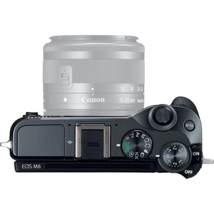 Canon EOS M6 Mirrorless Digital Camera Black, Body Only + 128GB Class 10 Memory Card + Canon Camera Case + Full Size T Canon