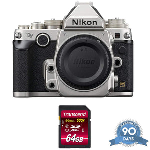 Nikon Df DSLR Camera Body Only, Silver with Memory Card - Renewed - Reconditioned Nikon