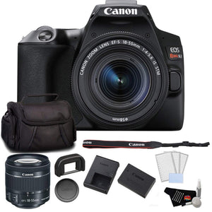 Canon EOS Rebel SL3 DSLR Camera with 18-55mm Lens Black Bundle with LCD Screen Protectors + Carrying Case and More - Used Canon