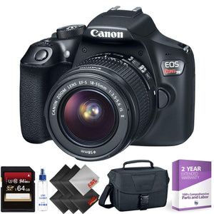 Canon EOS Rebel T6 DSLR Camera with 18-55mm Lens + 64GB Memory Card + 2 Year Accidental Warranty - Used Canon