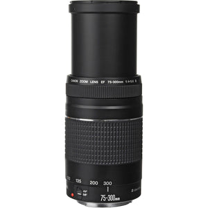 Canon EF 75-300mm f/4-5.6 III Telephoto Zoom Lens 6473A003 + Lens Pen Cleaner + Deluxe Lens Pouch + 58mm 3 Piece Filter Kit + Microfiber Cloth Bundle - Used Canon