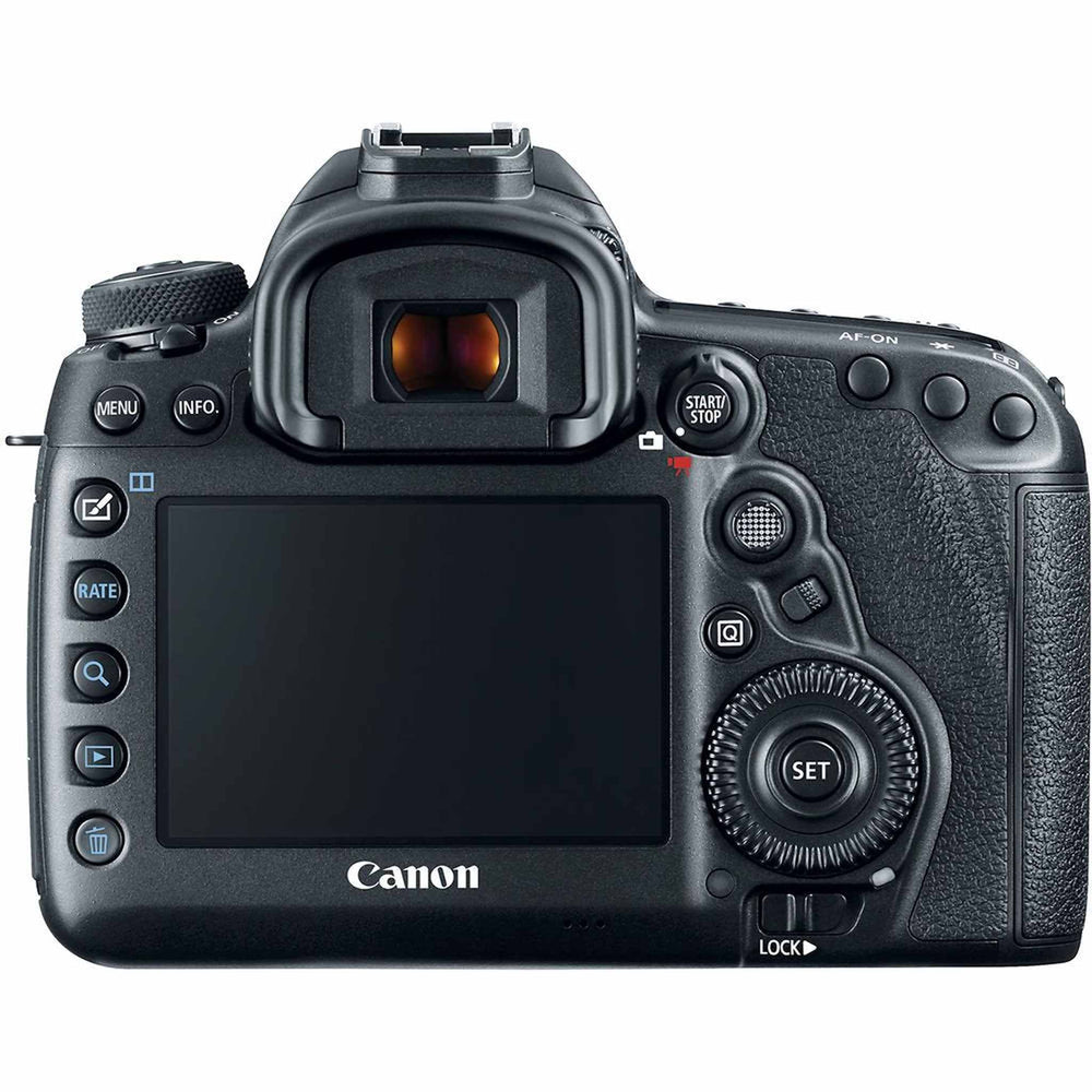 Canon EOS 5D Mark IV DSLR Camera (Body Only) + Wireless Remote + Condenser Microphone + Case + Wrist Strap + Tripod Starter Bundle