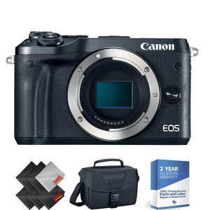 Canon EOS M6 Mirrorless Digital Camera Body Only, Black + 2 Year Accidental Warranty Canon