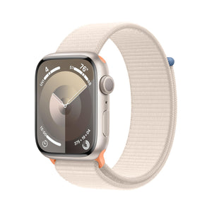 Apple Watch Series 9 GPS 45mm Smartwatch with Starlight Aluminum Case with Starlight Sport Loop One Size. Fitness Tracker, ECG Apps, Always-On Retina Display, Carbon Neutral - Used Apple