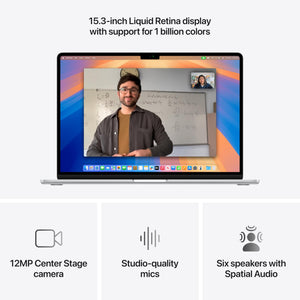 Apple 2025 MacBook Air 15-inch Laptop with M4 chip: Built for Apple Intelligence, 15.3-inch Liquid Retina Display, 16GB Unified Memory, 512GB SSD Storage, 12MP Center Stage Camera, Touch ID; Silver Apple