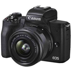Canon EOS M50 Mark II Black + EF-M 15-45mm & EF-M 55-200mm is STM Bundle - Reconditioned