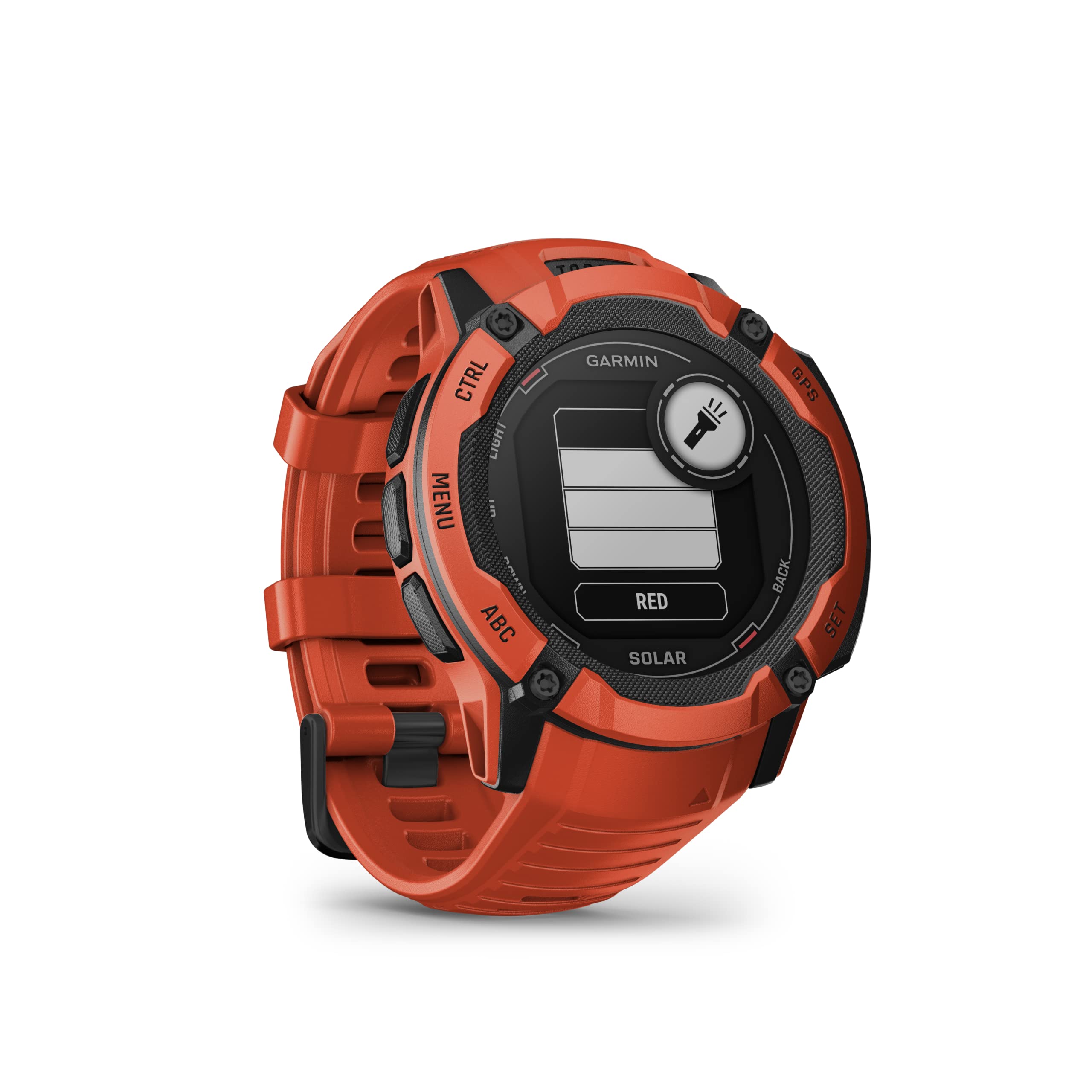 Garmin Instinct 2X Solar, Rugged GPS Smartwatch, (Flame Red)