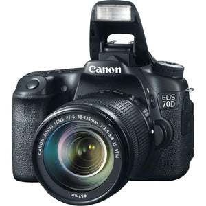 Canon EOS 70D 20.2 MP Digital SLR Camera with Dual Pixel CMOS AF and EF-S 18-135mm F3.5-5.6 IS STM Kit - International V - Used Canon