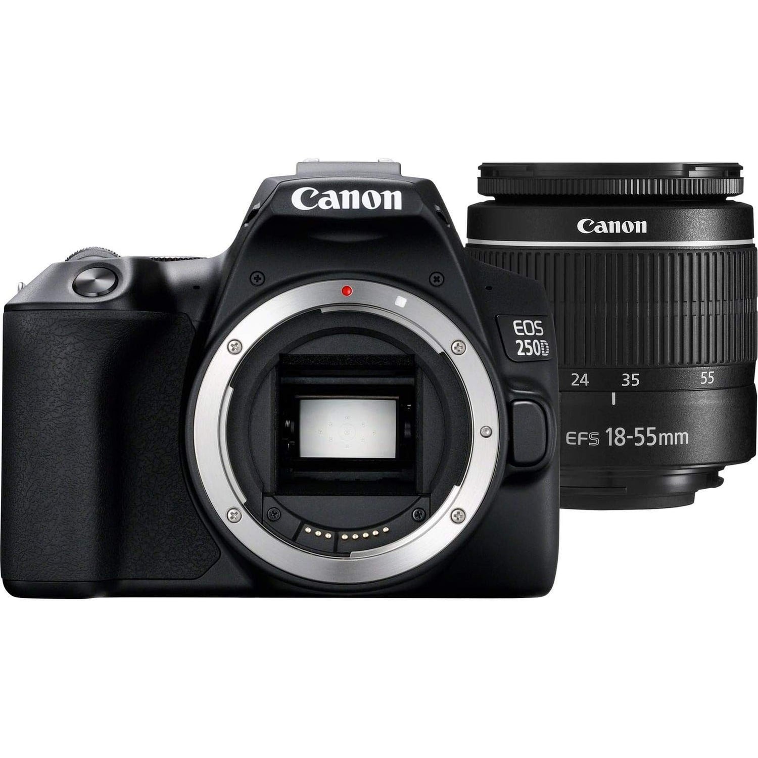 Canon EOS 250D DSLR Camera with 18-55mm Lens (Black) (3453C002) + EOS Bag + Sandisk Ultra 64GB Card + Cleaning Set And More (International Model) |