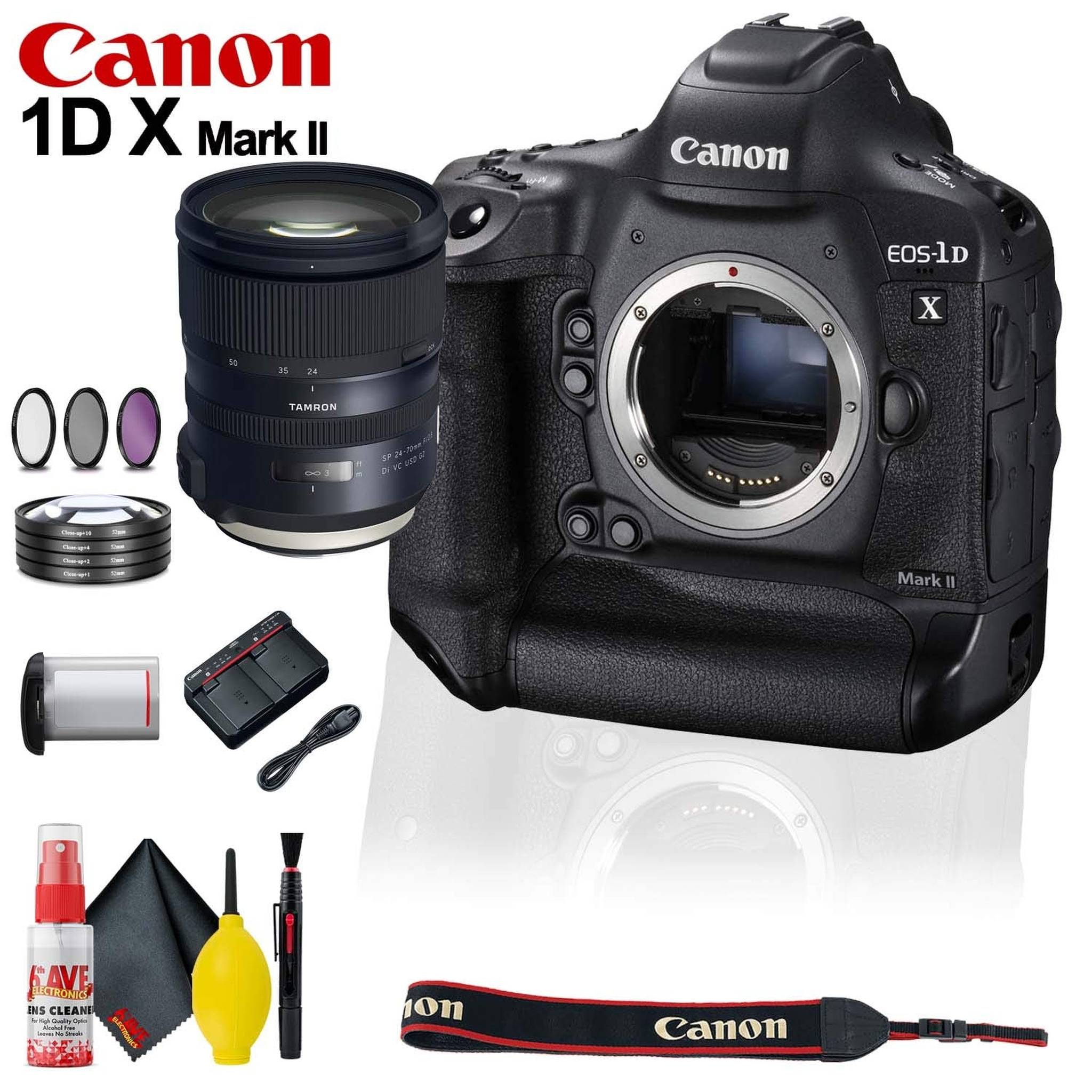Canon EOS-1D X Mark II DSLR Camera Body Only + 24-70mm Lens + Filter Kit Canon