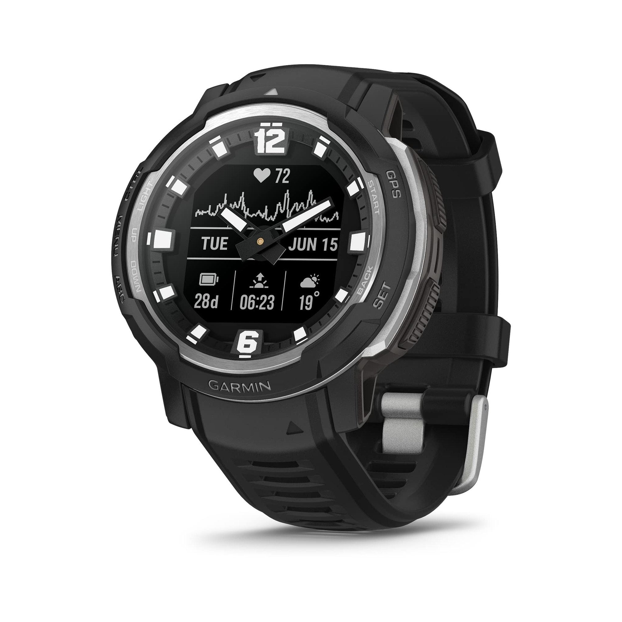 Garmin Instinct Crossover Rugged Hybrid Smartwatch Analog Hands and 6ave Electronics