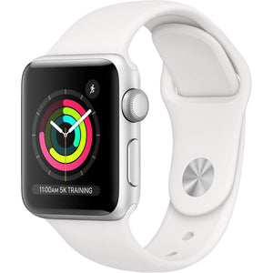 Apple Watch Series 3 GPS, 42MM - Silver Aluminum Case with White Sport Band Renewed - Reconditioned Apple