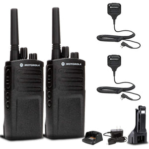 2 x Motorola RMV2080 On-Site 2-Way Radio + 2 x HKLN4606 Speaker Mic + More Motorola Solutions