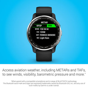 Garmin D2™ Air X10, Touchscreen Aviator Smartwatch with GPS, Aviation Weather, Call and Text, Health and Wellness Features and More, Black