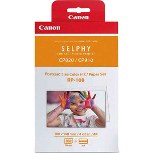 4 X CANON RP-108 High-Capacity Color Ink/Paper Set, For Use With SELPHY Printer Cannon
