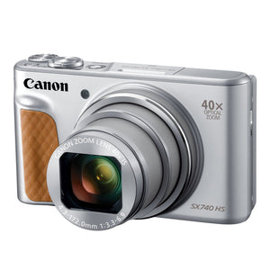 Canon PowerShot SX740 Digital Camera w/40x Optical Zoom & 3 Inch Tilt LCD - 4K VIdeo, Wi-Fi, NFC, Bluetooth Enabled Silver - Used Canon