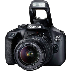 Canon EOS 4000D / Rebel T100 DSLR Camera With 18-55mm Lens + Sandisk Extreme Pro 64GB Card + Creative Filters + EOS Camera Bag + 6AVE Cleaning Set, + More International Model - Reconditioned Canon