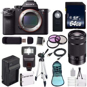 Sony Alpha a7R II Mirrorless Digital Camera International Model + Sony E 55-210mm f/4.5-6.3 OSS E-Mount Lens Black Premium Bundle Sony