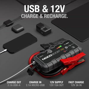 NOCO Boost HD GB70 2000A UltraSafe Car Battery Jump Starter, 12V Battery Booster Pack, Jump Box, Portable Charger and Jumper Cables for 8.0L Gasoline and 6.0L Diesel Engines NOCO
