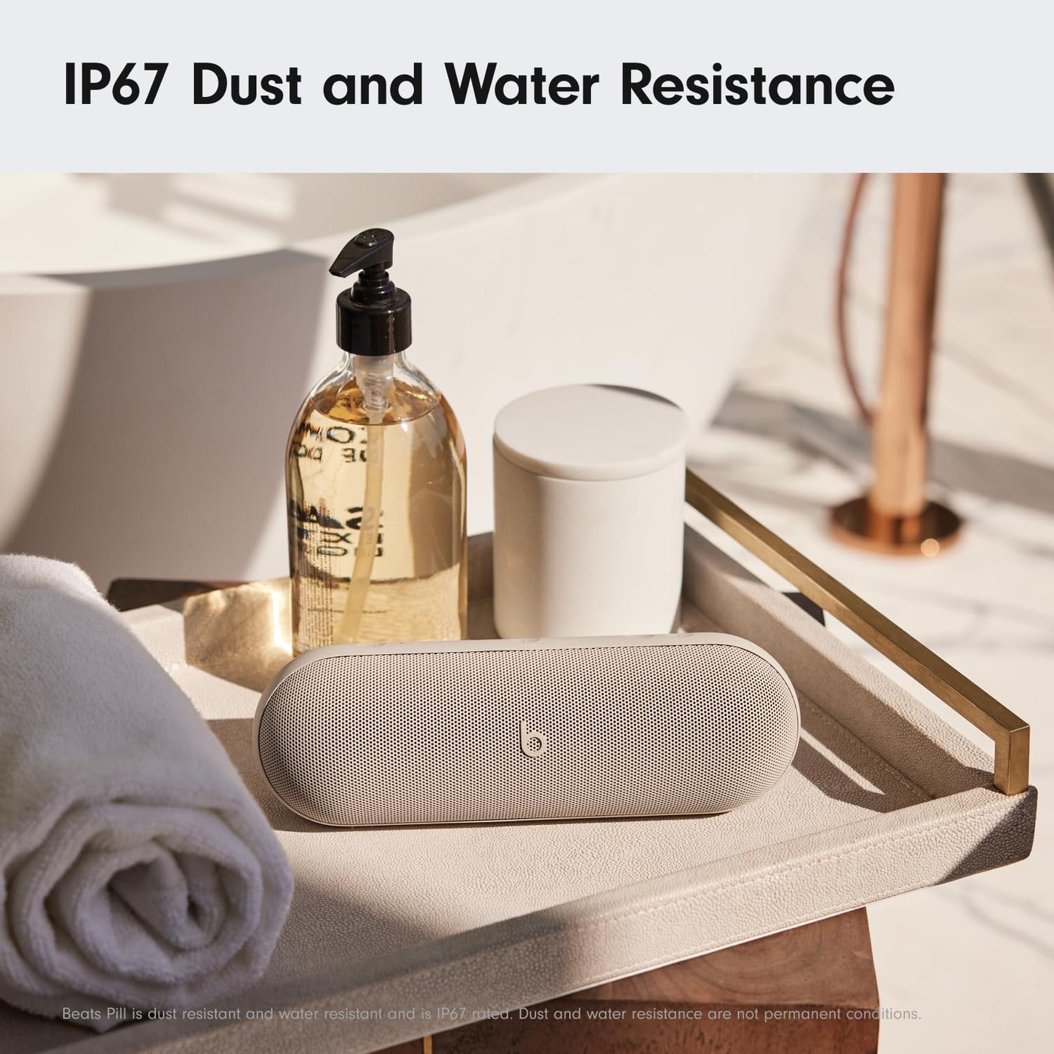 Beats Pill x Kim Kardashian - Wireless Bluetooth Speaker and Portable Charger via USB-C - Up to 24 Hours Battery Life, IP67 Water Resistant, Apple & Android Compatible, Built-in Mic - Light Gray