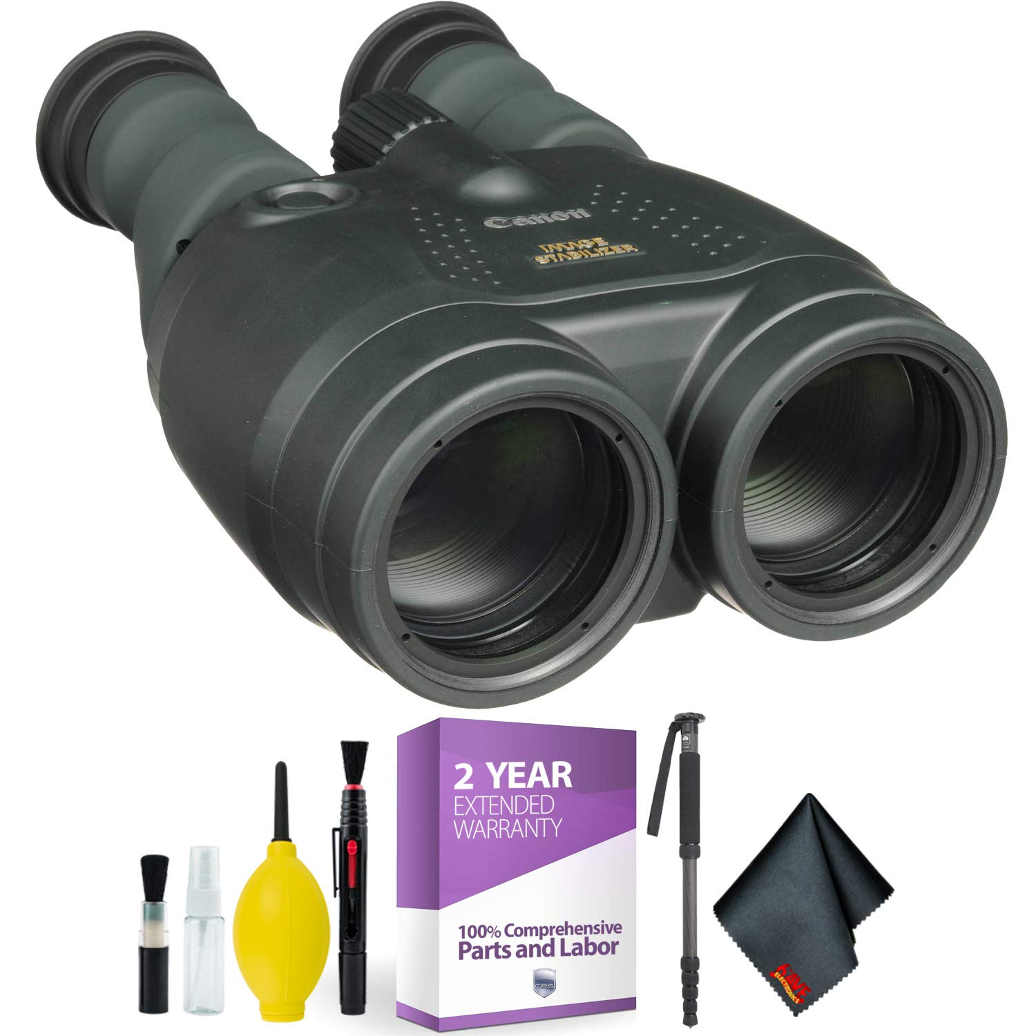 Canon 15x50 is All-Weather Image Stabilized Binocular + Cleaning Kit + 2 Year Extended Warranty Bundle