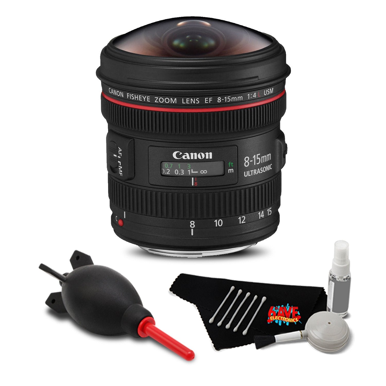 Canon EF 8-15mm f/4L Fisheye USM Lens Accessory Bundle International Model