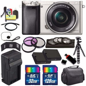 Sony Alpha a6000 Mirrorless Digital Camera with 16-50mm Lens Silver + Battery + Charger + 160GB Bundle 8 - International