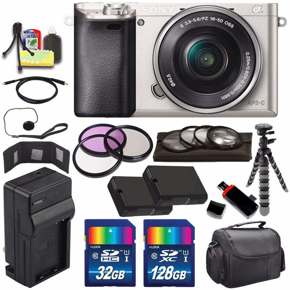 Sony Alpha a6000 Mirrorless Digital Camera with 16-50mm Lens (Silver) + Battery + Charger + 160GB Bundle 8 - International
