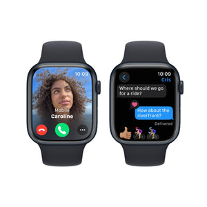 Apple Watch Series 9 GPS 45mm Smartwatch with Midnight Aluminum Case with Midnight Sport Band S/M. Apple